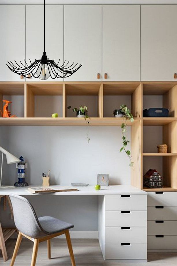 Folded Siyah Metal Avize Mutfak Salon Cafe Ofis Pastane Tekli Sarkıt Lamba Aydınlatma Modeli - 4