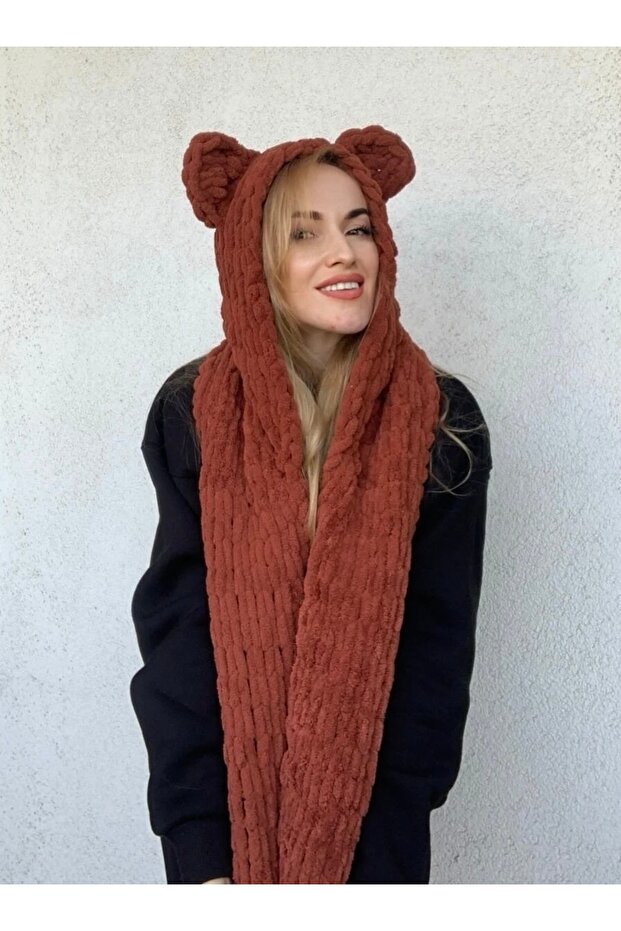 Puffy Şapkalı Atkı - 3