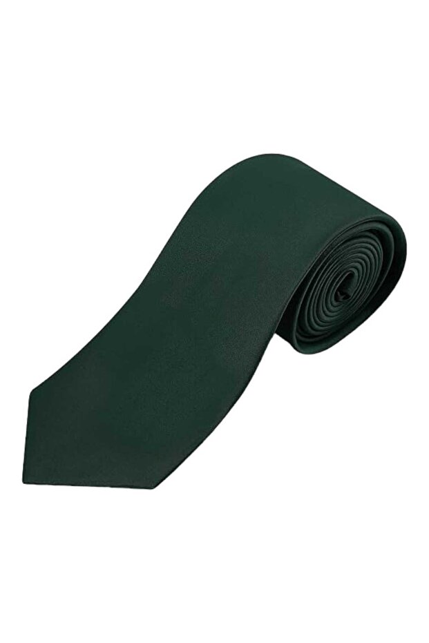 ربطة عنق من الساتان بلون سادة للرجال - 4