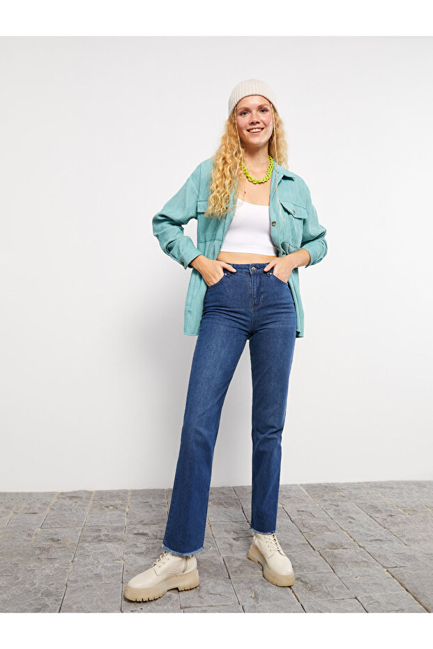 High Waist Straight Women's Jean Pants
