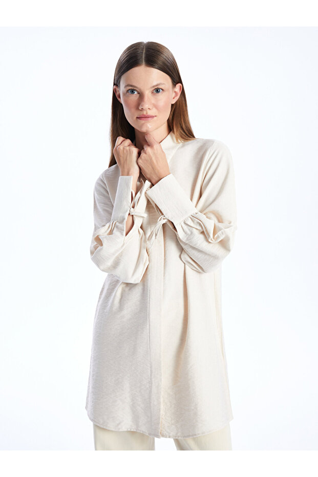 Long Sleeve Plain Women's Tunic Shirt