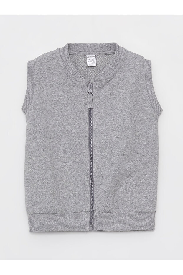 Crew Neck Zippered Baby Boy Vest