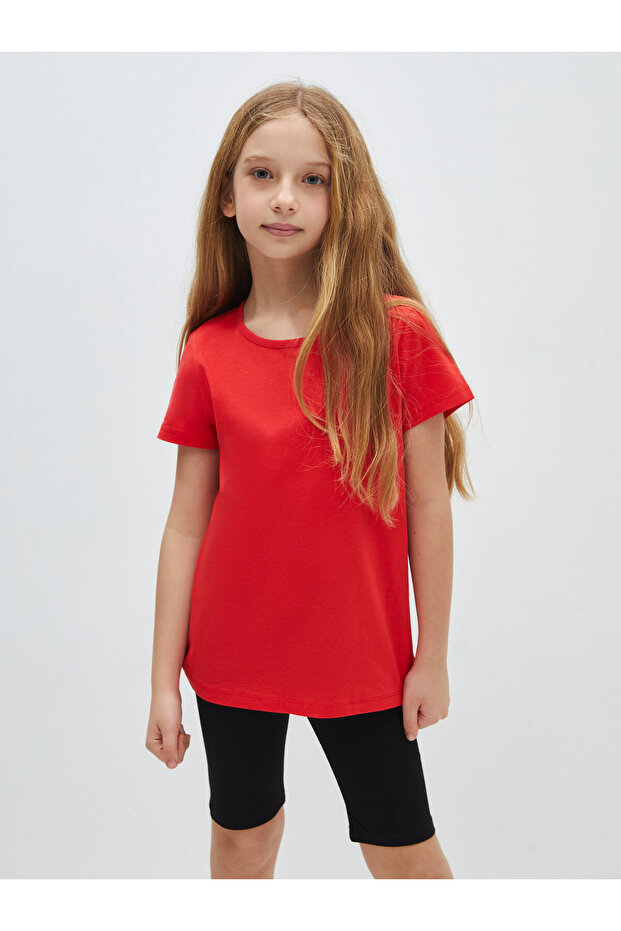 Girl - Crew Neck Basic Short Sleeve T-Shirt