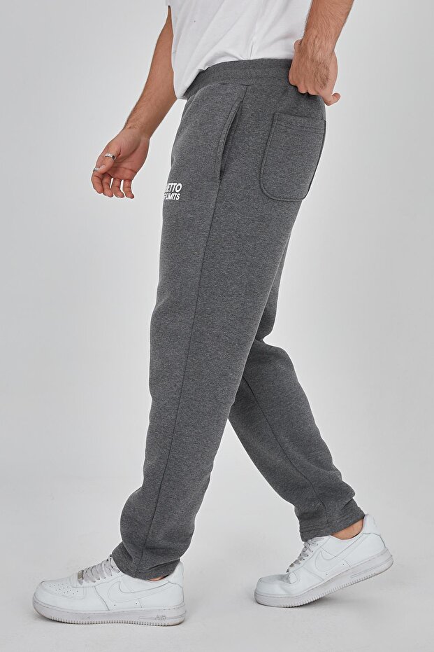 Basic Unisex Antrasit Melanj Eşofman Altı - 2