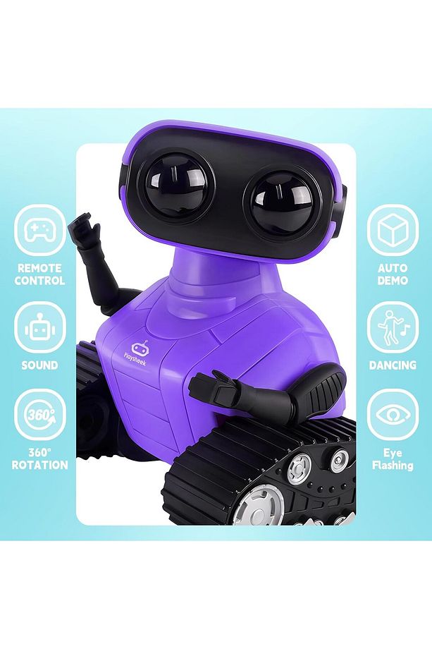 Uzaktan Kumandalı Robot Oyuncak Şarj Edilebilir Emo Robot - Mor - 2