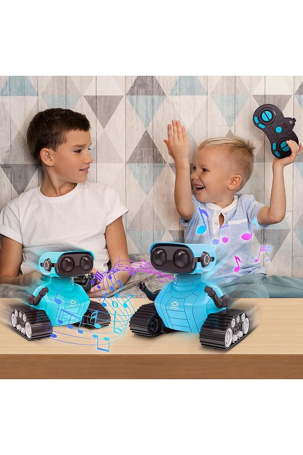 Uzaktan Kumandalı Robot Oyuncak Şarj Edilebilir Emo Robot - Mavi - 4