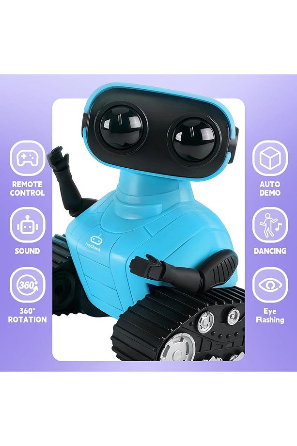 Uzaktan Kumandalı Robot Oyuncak Şarj Edilebilir Emo Robot - Mavi - 3