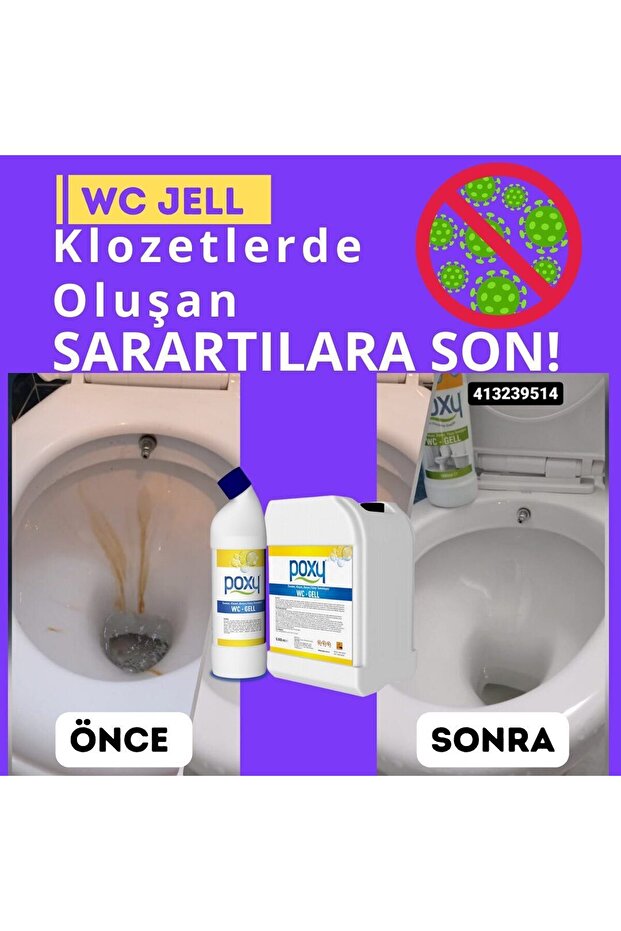 Tuvalet Temizleme 1 Lt Kireç, Üre Taşı Sararmış Lekeler, Tartar Ağır Kir, Pas ,su Yosun Izlerinide - 2