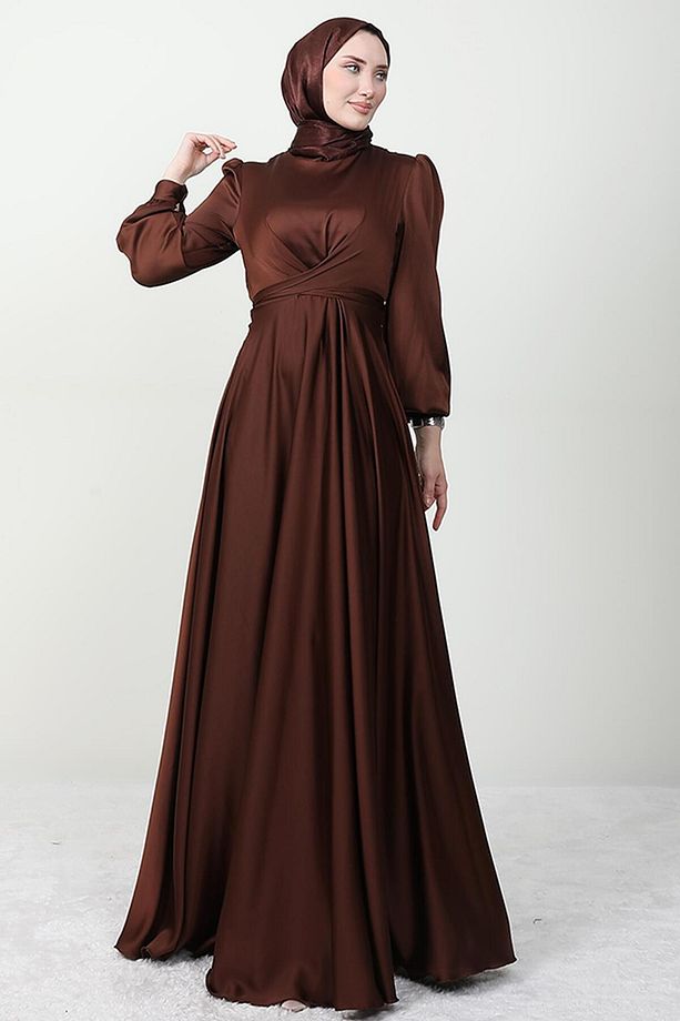 Çapraz Kuşaklı Abiye Kahve - 4
