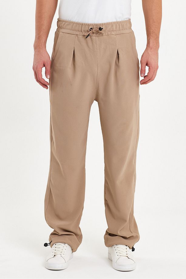 Erkek Regular Fit Lastik Paça Jogger Eşofman Altı Taş - 3