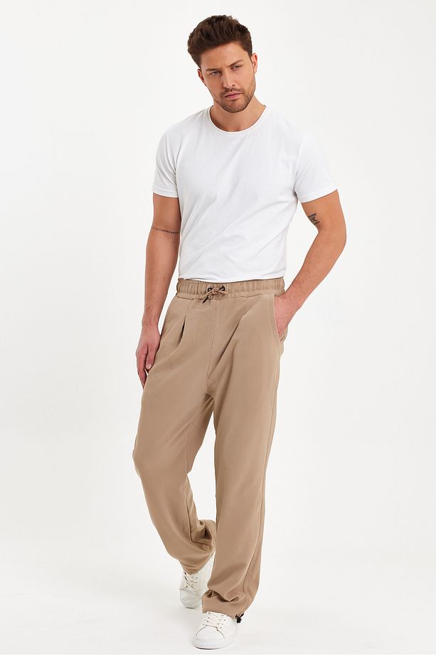 Erkek Regular Fit Lastik Paça Jogger Eşofman Altı Taş - 6