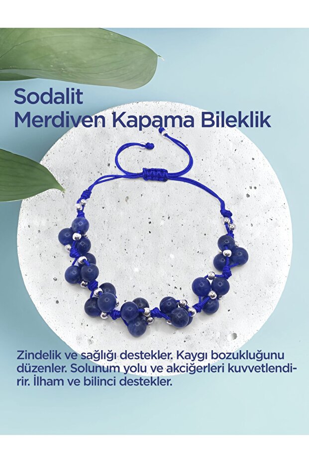 Sodalite Natural Stone Ladder Closing Bracelet Special Design