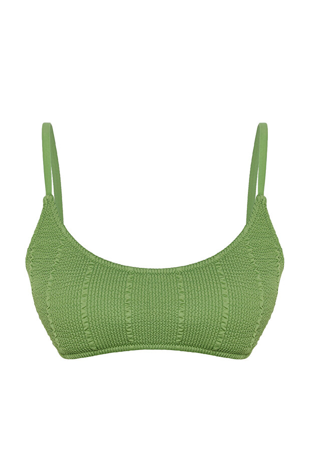 Yeşil Dokulu Bralette Kaplı Bikini Üstü TBESS24BU00041 - 6
