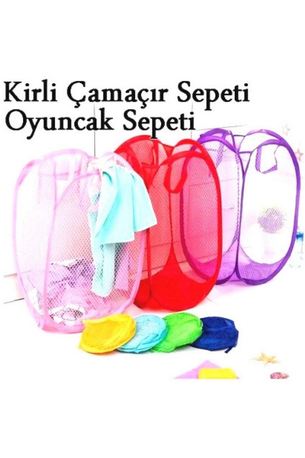 Oyuncak Filesi Katlanabilir Kirli Çamaşır Filesi - 2