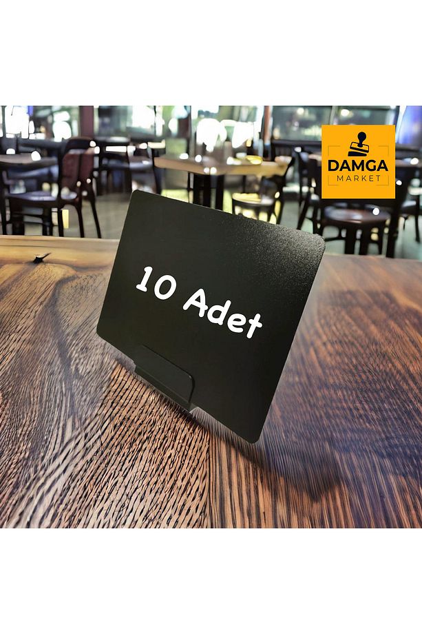PVC Fiyat Etiket Tutucu, Standlı Yazılıp Silinebilir Siyah Fiyat Etiketi Seti - 10 Adet - 1
