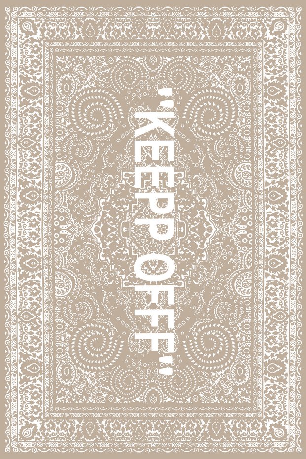 Mira''Keep Off'' Written Beige Color Classic Modern Carpet 882