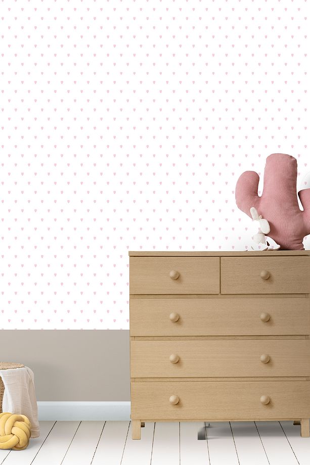 Zümrüt Kids 420-1 Kalp Desenli Çocuk Duvar Kağıdı 5,33 M² - 1