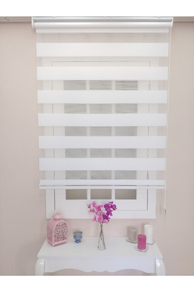 BEYAZ BAMBU ZEBRA STOR GÜNEŞLİK PERDE - 2