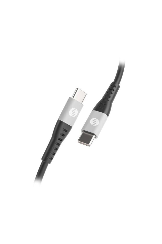 SL-STM55TP 3A Fast Şarj TYPCE TO TYPCE Silver Data + Sarj Kablosu - 1