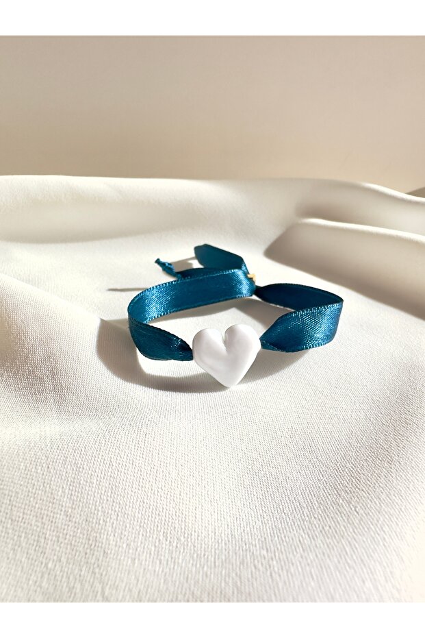 Satin Ribbon Murano Glass Heart Bracelet