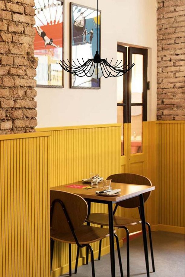 Folded Siyah Metal Avize Mutfak Salon Cafe Ofis Pastane Tekli Sarkıt Lamba Aydınlatma Modeli - 3