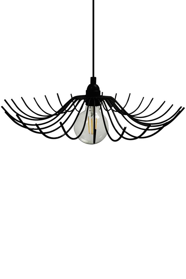 Folded Siyah Metal Avize Mutfak Salon Cafe Ofis Pastane Tekli Sarkıt Lamba Aydınlatma Modeli - 7