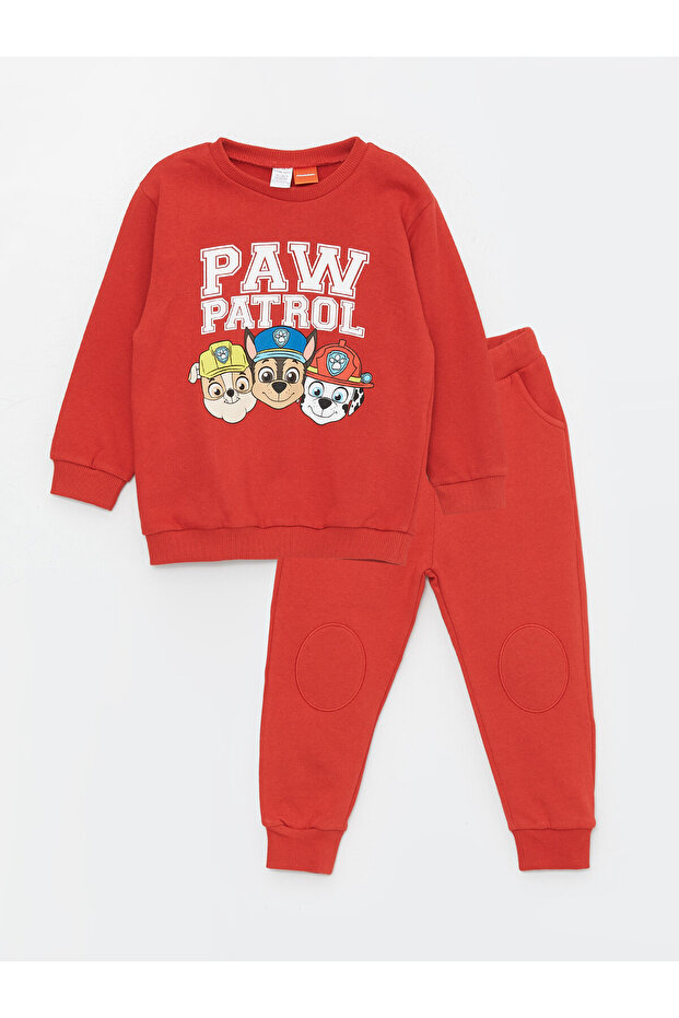 Crew Neck Paw Patrol Printed Baby Boy Sweatshirt and Sweatpants 2-Piece
