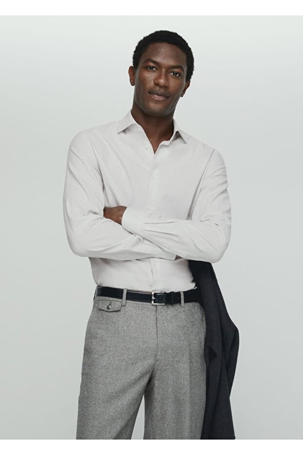 %100 pamuklu üste oturan gömlek - 1