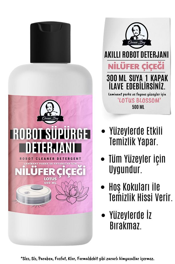 Okyanus Kokulu Akıllı Robot Süpürge Suyu, Mop Suyu, Yüzey Temizleyici, Robot Deterjanı 250ml - 1