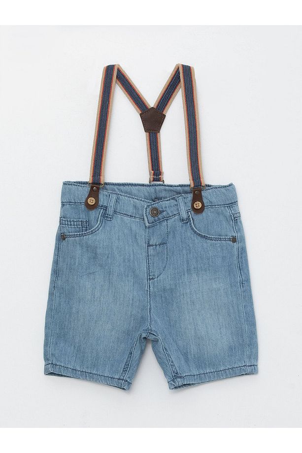 Basic Erkek Bebek Jean Şort ve Pantolon Askısı 2'li - 2