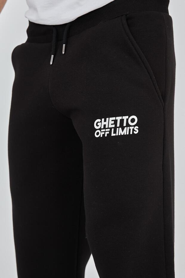 Basic Unisex Siyah Eşofman Altı - 4