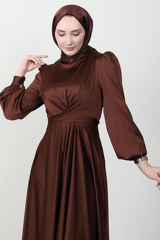 Çapraz Kuşaklı Abiye Kahve - 6