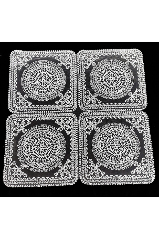 French Lace Single Fiskos 100x100cm, Coffee Table Cover Fiskos
