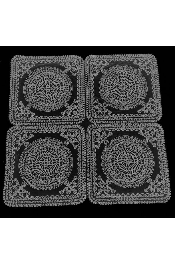 Fransız Dantel Tek Fiskos 100x100 cm Sehpa Örtüsü Fiskos - 1
