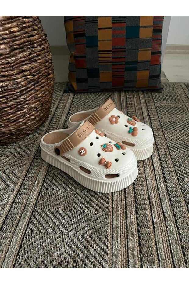 High Sole Full Orthopedic Removable Insole Nurse Doctor Seaside Slippers with All Ornaments Gift