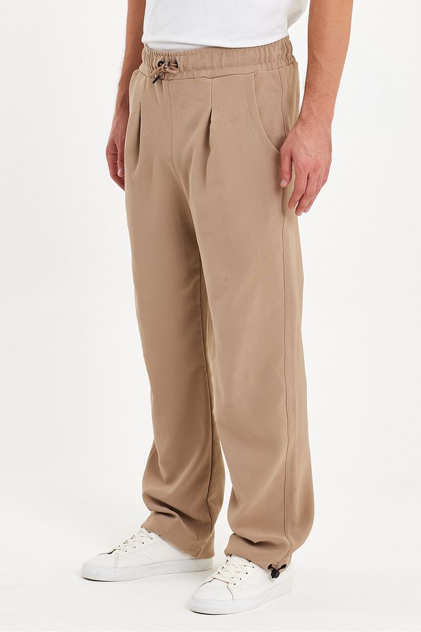 Erkek Regular Fit Lastik Paça Jogger Eşofman Altı Taş - 4