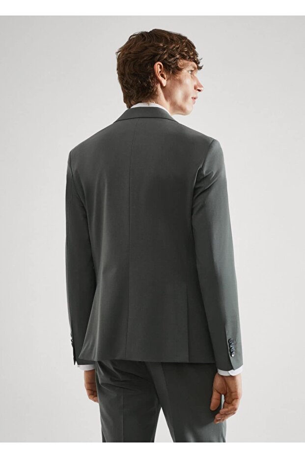 Woolen Slim Fit Blazer Jacket - 4