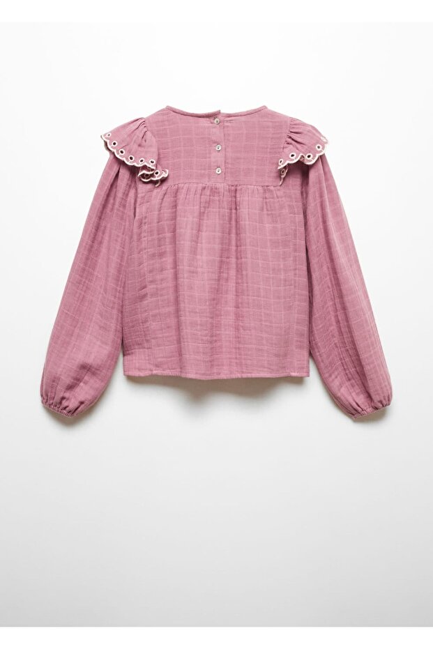 Fırfırlı işlemeli gömlek - 4