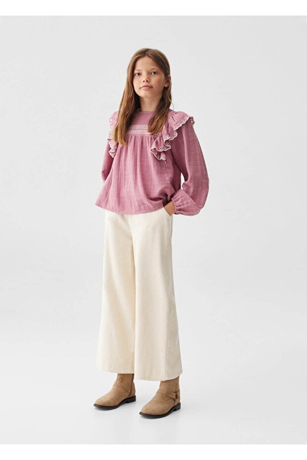 Fırfırlı işlemeli gömlek - 2