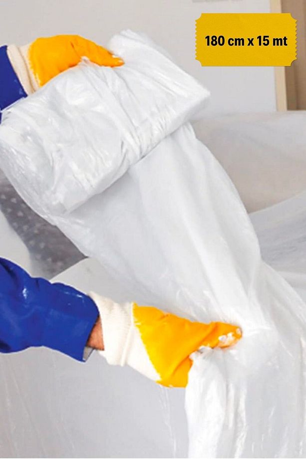 ® Boya Badana Eşya Koruma Hışır Örtüsü 180cm x 15 mt Yapışkanlı Hışır Örtü - 5