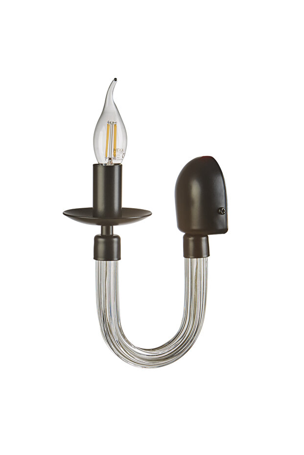 Gina Decorative Pipe Glass Black Wall Sconce Modern Indoor (Rustic Led Bulb Included!!!)