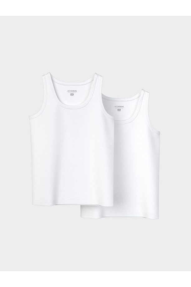 Bisiklet Yaka Basic Erkek Çocuk Atlet 2'li - 1