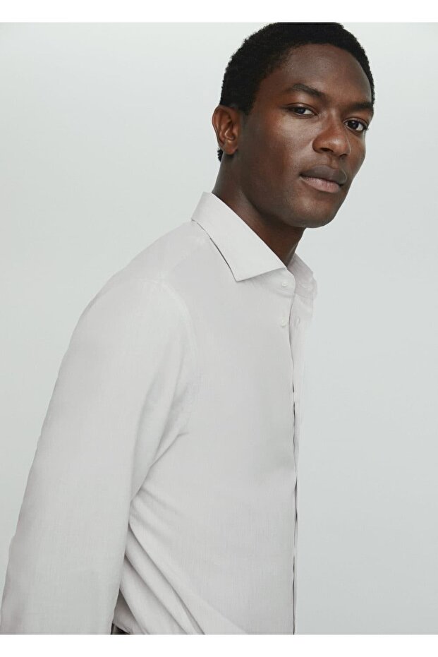 %100 pamuklu üste oturan gömlek - 8