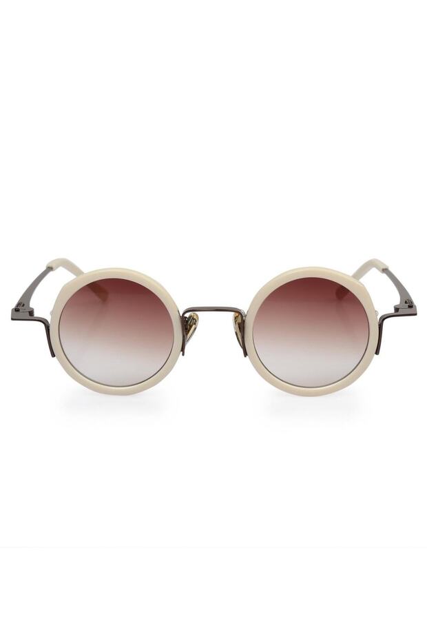 Beige Framed Women's Sunglasses with Brown Lenses Ae2208c6