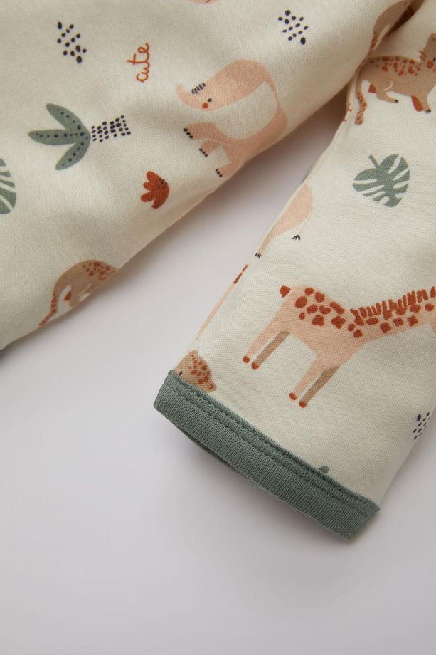 Erkek Bebek Safari Baskılı Uzun Kollu Sweatshirt Eşofman Altı 2'li Takım B9645a524sp - 4