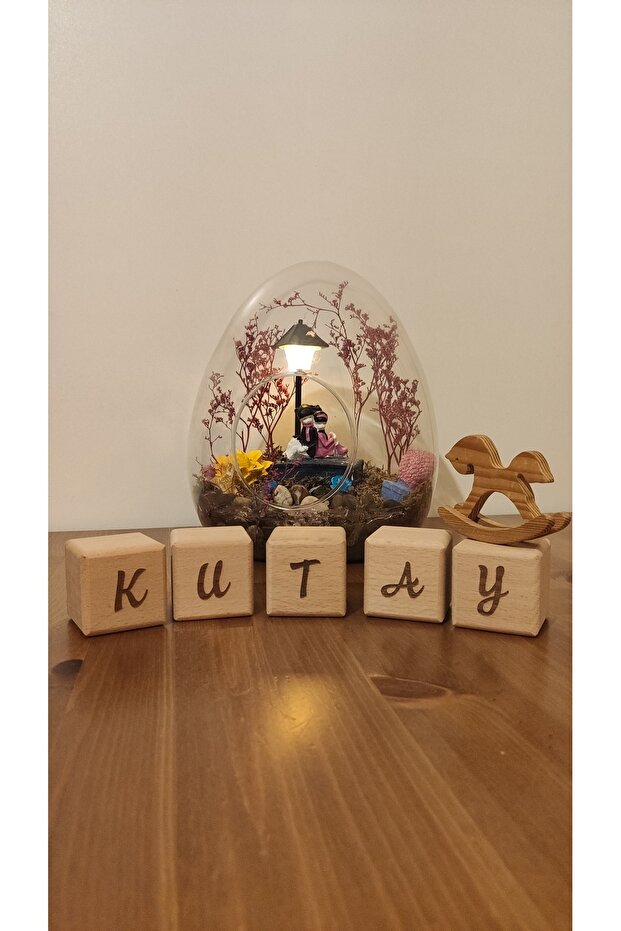 5 Letter Wooden Named Baby and Pregnant Memory Laser Cutting Cubes