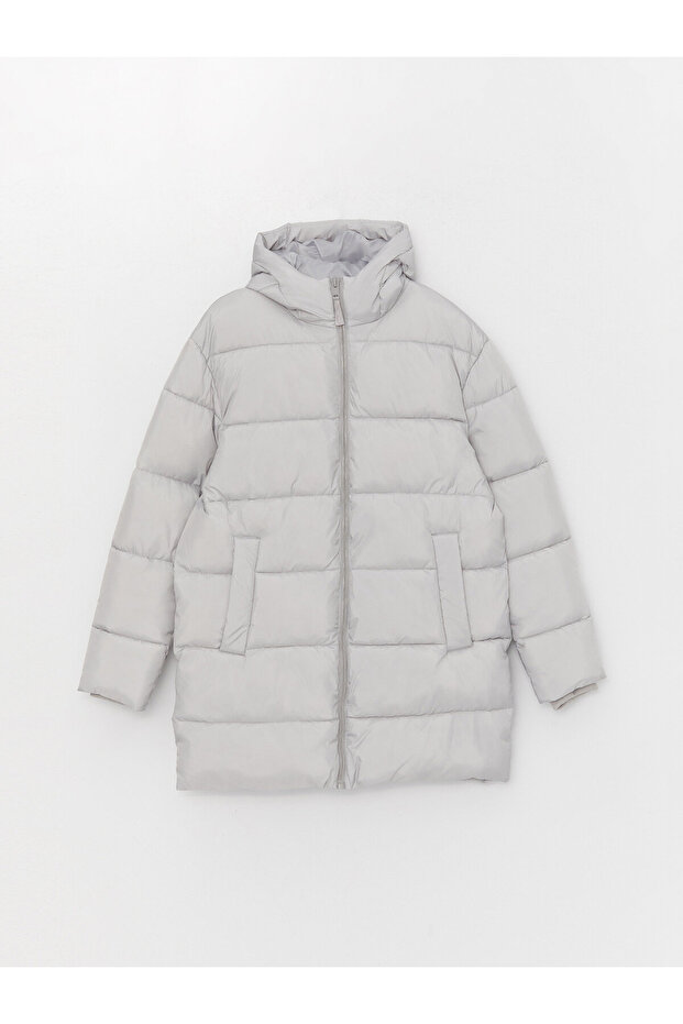 Kurtka puchowa męska z kapturem - standardowy krój - 6