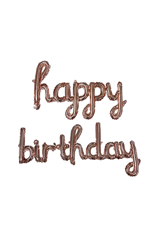 HANDWRITTEN HAPPY BİRTHDAY ROSEGOLD Foil Balloon
