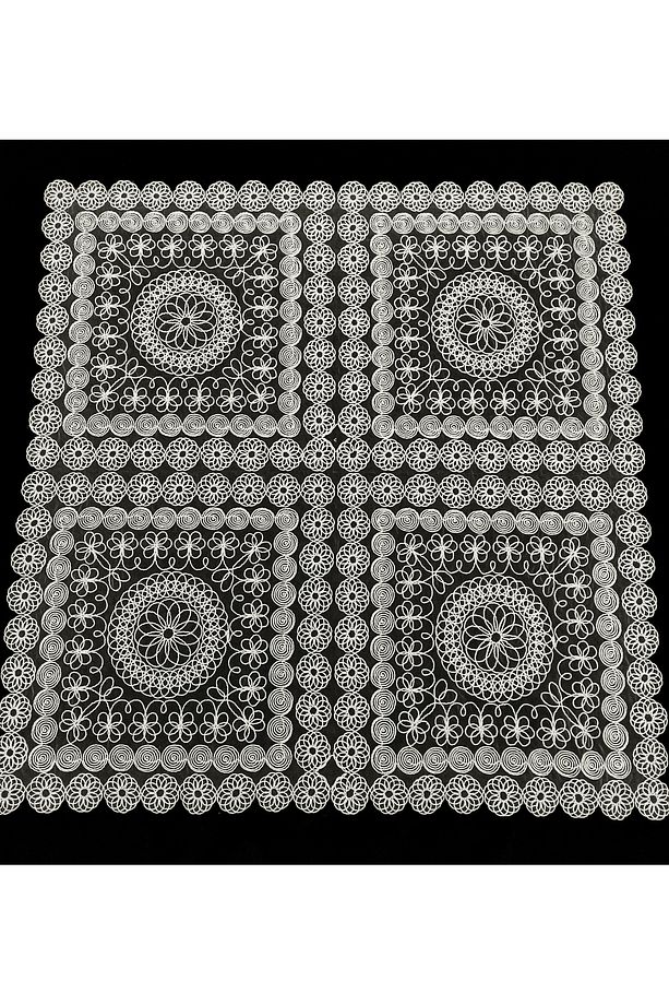 Fransız Dantel Tek Fiskos 100x100cm, Sehpa Örtüsü Fiskos - 1