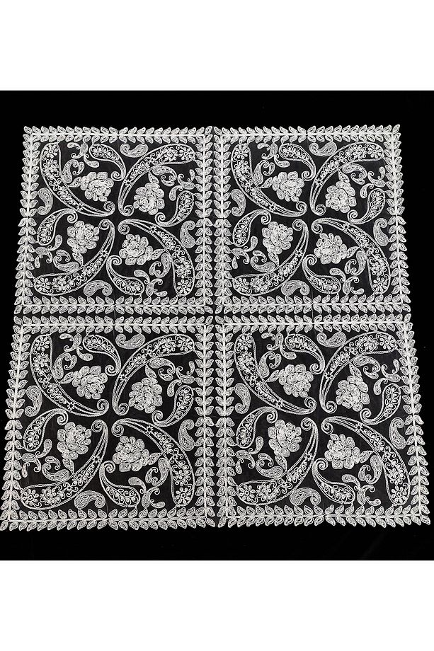Fransız Dantel Tek Fiskos 100x100cm, Sehpa Örtüsü Fiskos - 1